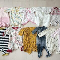 ベビー服 50サイズ〜60サイズ〜70サイズ 65点セット 女の子 おくるみ ロンパース スタイ 靴下 ミトン 枕 使い捨ておむつ替えシート 天使の羽 マグ 帽子 抱っこ紐カバー ミニーちゃん ミッフィー ディズニー ベアー combi ANAP SLAPSLAPの画像