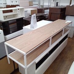 ★リユースのサカイ水戸店★  TV台 木目調×ホワイト H38×D40×W180 クリーニング済み MT5132の画像
