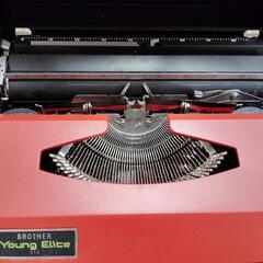 昭和レトロ BROTHER Young Elite 513 赤 タイプライター アンティーク の画像
