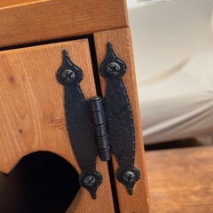 カントリー　家具　ハートくり抜き　天然木　収納　木製　の画像