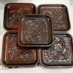 0806-126 大坂屋　軽井沢彫　皿 5個セットの画像