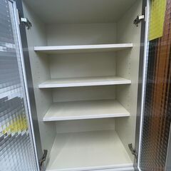 【ジャングルジャングル滋賀草津店】ジモティ来店特価!! 食器棚 ホワイト J-250816の画像