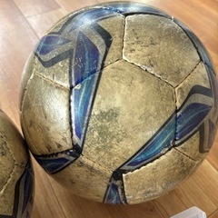 サッカーボール　＆　空気入れの画像