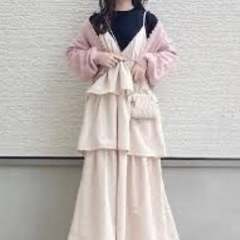 ティアードキャミジャンパースカート　ワンピースの画像