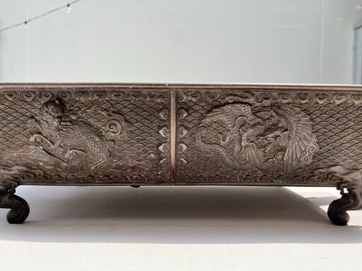 アンティーク 長方水盤 砲金 金属工芸 花器 盆栽鉢 水盤 砂鉢 馬 古美術 アンティーク 長方水盤 砲金 金属工芸 花器 盆栽鉢 水盤 砂鉢 馬
