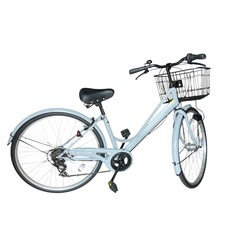 SHIMANO ウエルビーサイクル 自転車 26インチ グレー AQUA RETROの画像