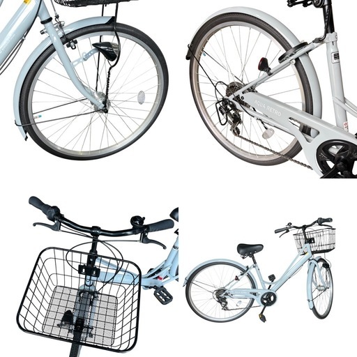 SHIMANO ウエルビーサイクル 自転車 26インチ グレー AQUA RETRO