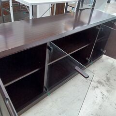 リユースのサカイ栃木店★ジモティ割あり★  キャビネット ダークブラウン W180×D45×H72.5 クリーニング済み TC10127の画像