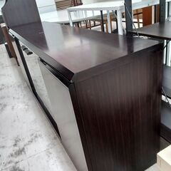 リユースのサカイ栃木店★ジモティ割あり★  キャビネット ダークブラウン W180×D45×H72.5 クリーニング済み TC10127の画像
