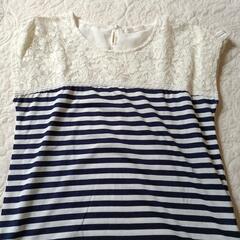 vis レース＆ボーダートップス　Мサイズの画像