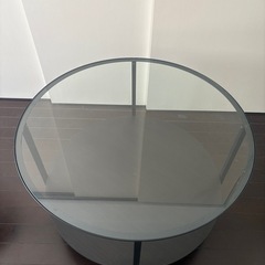 IKEA 丸テーブル黒　※取りに来ていただける方の画像