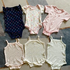 ベビー服　1度着用のみ　甚平上下セット　ロンパース　肌着ロンパース　まとめ　70 80cm 女の子　子ども服の画像