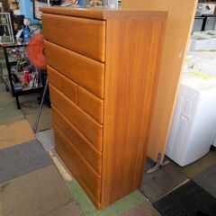 6段チェスト 幅88cn 奥行44cm 高さ139cm 洋服収納  ブラウン タンス 箪笥 たんす 茶色 札幌市 北20条店の画像