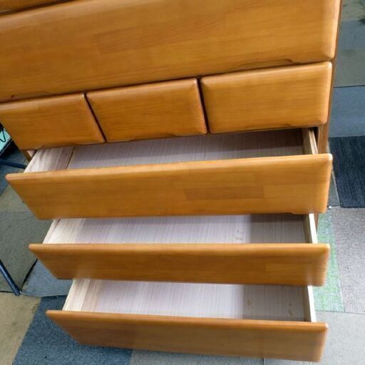 6段チェスト 幅88cn 奥行44cm 高さ139cm 洋服収納 ブラウン タンス