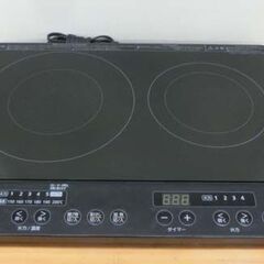 2口 IHクッキングヒーター 2022年製 1400W アイリスオーヤマ IHK-WKT23-B ブラック IHコンロ IHヒーター 電気コンロ 札幌 西野店の画像