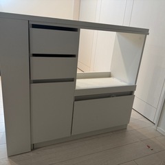 【幅100〜154.5cm】Cyrus 伸縮スライド台付きキッチンカウンターの画像