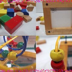 ◆◆◆エド・インター　ビーズコースター＆積み木　木製知育玩具◆◆◆の画像