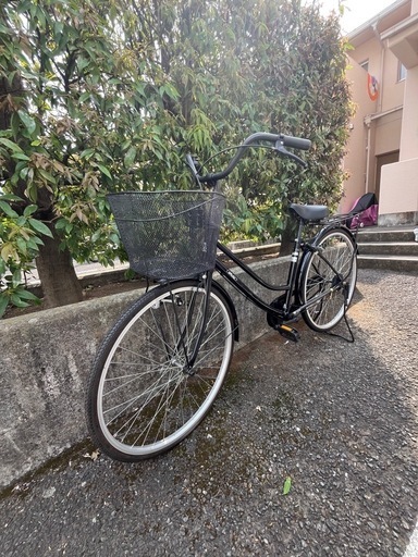 自転車(ママチャリ)黒色　カバー付き
