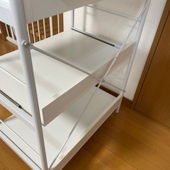 【取引中】レンジ台 レンジラック 60幅 ゴミ箱 ロータイプ 収納 レンジボード 大型レンジ対応 キッチンラック 3段 キッチン ラック キッチン収納の画像