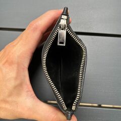 【中古】Saint Laurent 財布｜フラグメント ジップポーチ（ブラック／グレインパウダー テクスチャードレザー）の画像