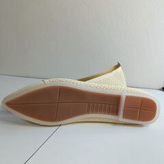 新品 25cm アイボリーメッシュフラットシューズの画像