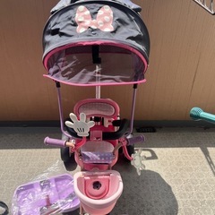 ミニーマウス三輪車 カーゴ サンシェード の画像