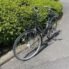 自転車　No.367　シティサイクル　27インチ　ママチャリ　6段切替　LEDオートライト付き　【リサイクルショップどりーむ天保山】の画像