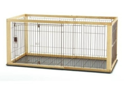 リッチェル木製スライドペットサークル+仕切り ワイド ナチュラル