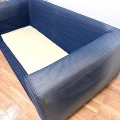 大22 【無印良品】 ソファ 2.5人掛け デニム調 幅190cmの画像