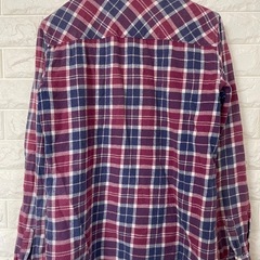 cozy casual Mサイズ 赤青チェック柄 長袖シャツの画像