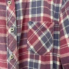 cozy casual Mサイズ 赤青チェック柄 長袖シャツの画像