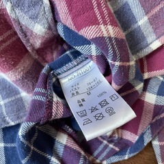 cozy casual Mサイズ 赤青チェック柄 長袖シャツの画像