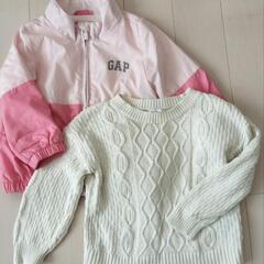 キッズ服 GAP ZARA 95サイズ 5点セット 女の子 ミニーちゃんダウンジャケット ナイロンジャケット ローゲージニット ベアータイツ ディズニー ケーブルニット 花柄刺繍 ピンク ホワイト ザラ ギャップの画像