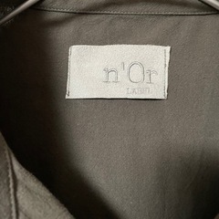 n'Or LABEL オリーブグリーン シャツワンピース 長袖 Fサイズの画像