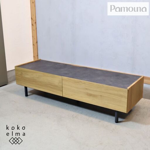 IDC-OTSUKA(大塚家具)で取り扱われているPamouna(パモウナ)のTVボード WV-150です！やや低めですっきりとした北欧風デザインで、大型テレビにも最適なローボード♪