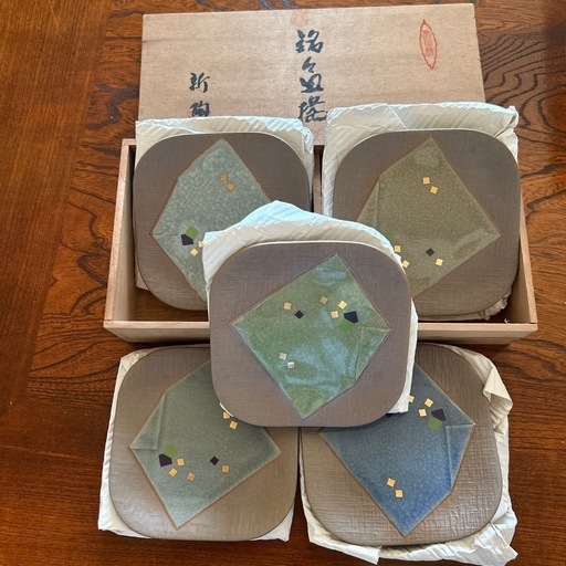 幸楽窯 錦花小紋 銘々皿 5枚 八角皿 ※海外発送の