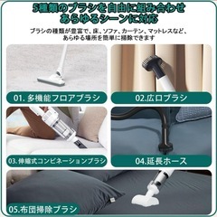 コードレス スティック掃除機15000pa 強力吸引5WAY Type-C充電式の画像