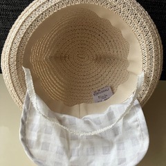 ベビー　くまみみ　麦わら帽子　日よけつきの画像