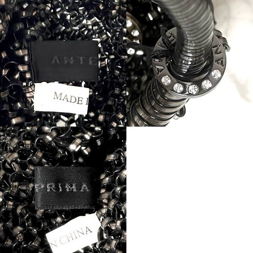ANTEPRIMA アンテプリマ ワイヤーバッグ ブラック チャーム付き 美品 極美品 ANTEPRIMAアンテプリマ ワイヤーバッグ 大容量 チャーム