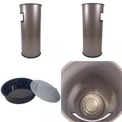 未使用品 Wesco ‎ウェスコ 15080103 その他雑貨 スチール メタリックシルバー スモーキングスタンド/灰皿付きゴミ箱【中古】【送料無料】の画像