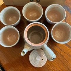 萩焼　茶器セット　急須　湯呑み5個の画像