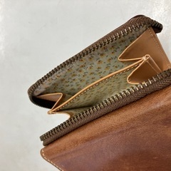 H2508-187 MICHEL KLEIN 3つ折り財布 ブラウン 中古の画像