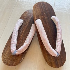 ZG260焼きの桐下駄右近　 bonheur saison 麻の葉の鼻緒新品の画像