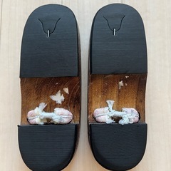 ZG260焼きの桐下駄右近　 bonheur saison 麻の葉の鼻緒新品の画像