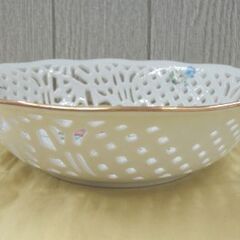 未使用 Keito サラダボウル 直径22.5㎝ 花柄 レース皿 食器 西岡店の画像