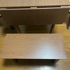 ニトリ ダイニングテーブルセット（伸縮式・チェア2脚付）使用感あり／引き取り限定の画像