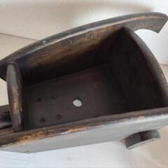 アジアン■木製プランター■手押し車の画像