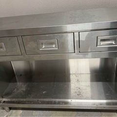 業務用　作業台　3段引き出しオープンシェルフの画像