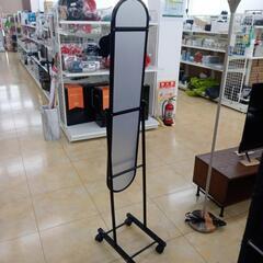リユースのサカイ太田店★ジモティ割あり★  スタンドミラー ブラック H148×D37.5×W28.5 クリーニング済み OJ10411の画像