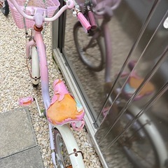 無料】子供用自転車 ピンク系（16インチ）の画像